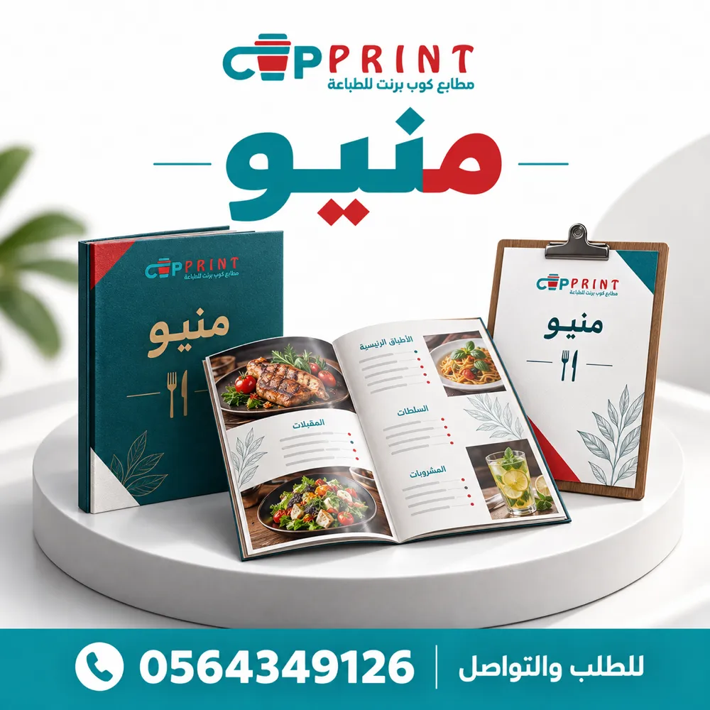 طباعة منيو مطاعم وكافيهات مقاوم للماء