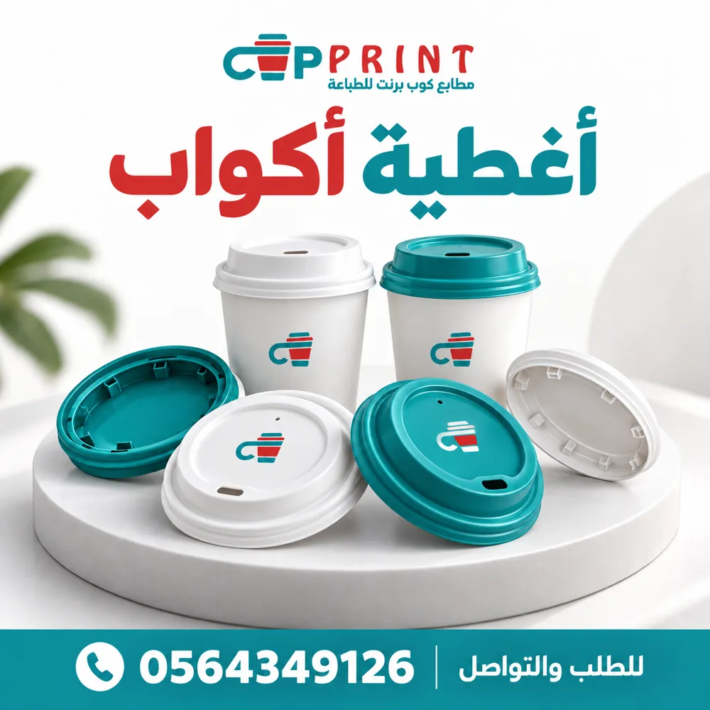 أغطية أكواب ورقية وبلاستيكية طباعة